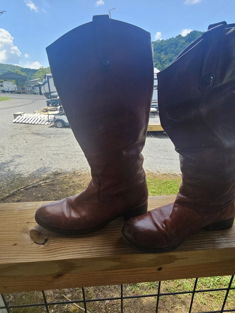 Frye Women's Over-the-Knee Leather Boots - Chestnut Brown